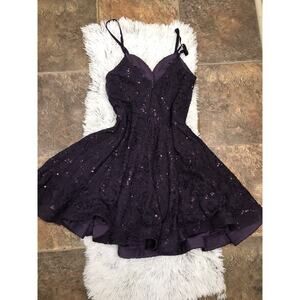 Xtraordinary Dillards Women's Purple 7 Lace Sequined Cocktail/Prom Dress $109